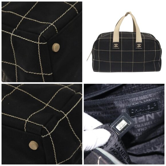 CHANEL Hand Bag Canvas Black CC - Picture 11 of 14